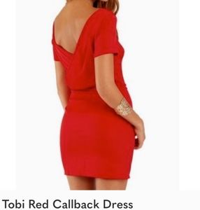 Tobi Callback Silky dress sexy scoop back dress  ♥️ Red SMALL mini  Like NEW